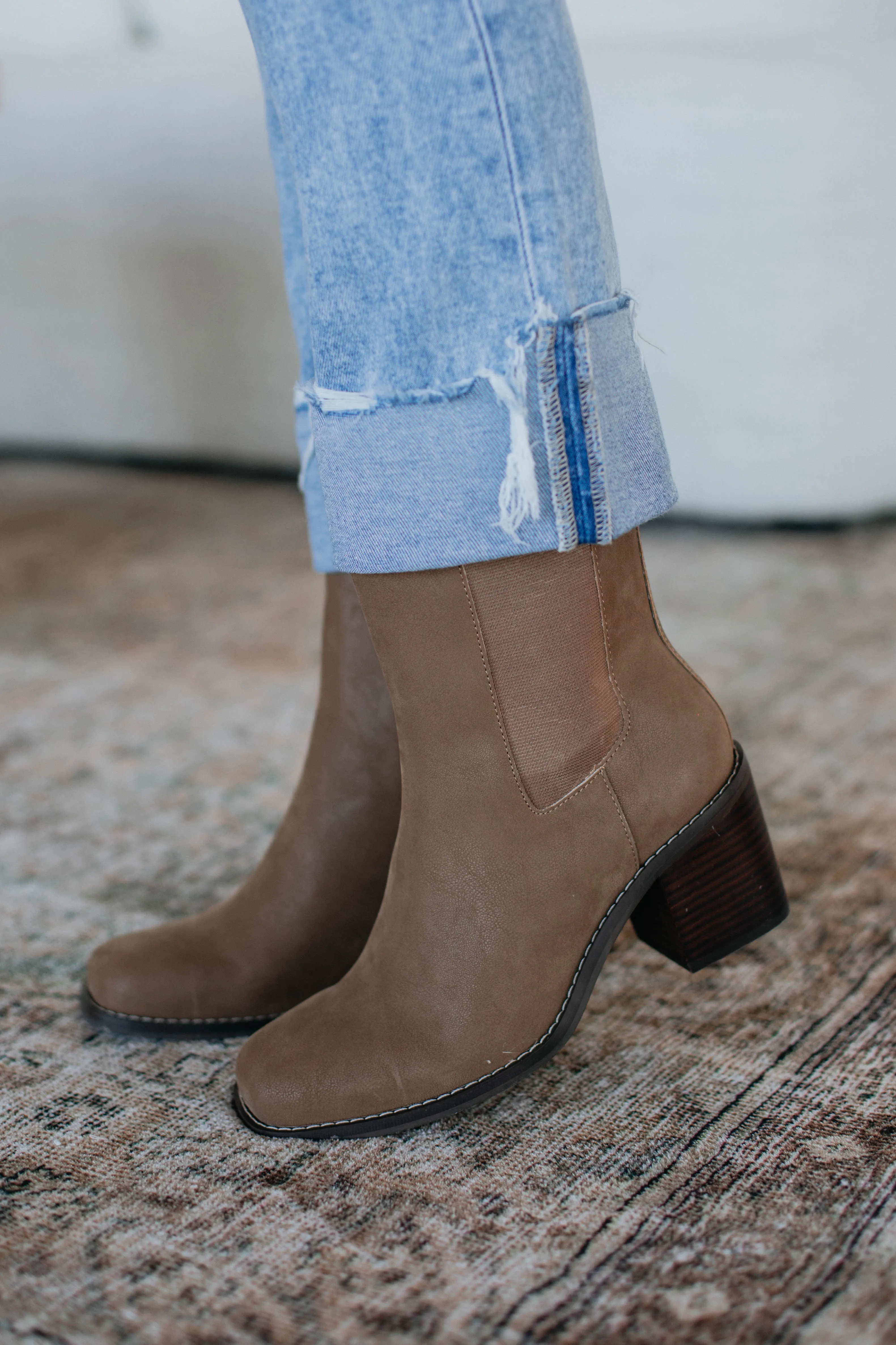 No Invite Needed Boots Low Heel Leather Ankle Boots