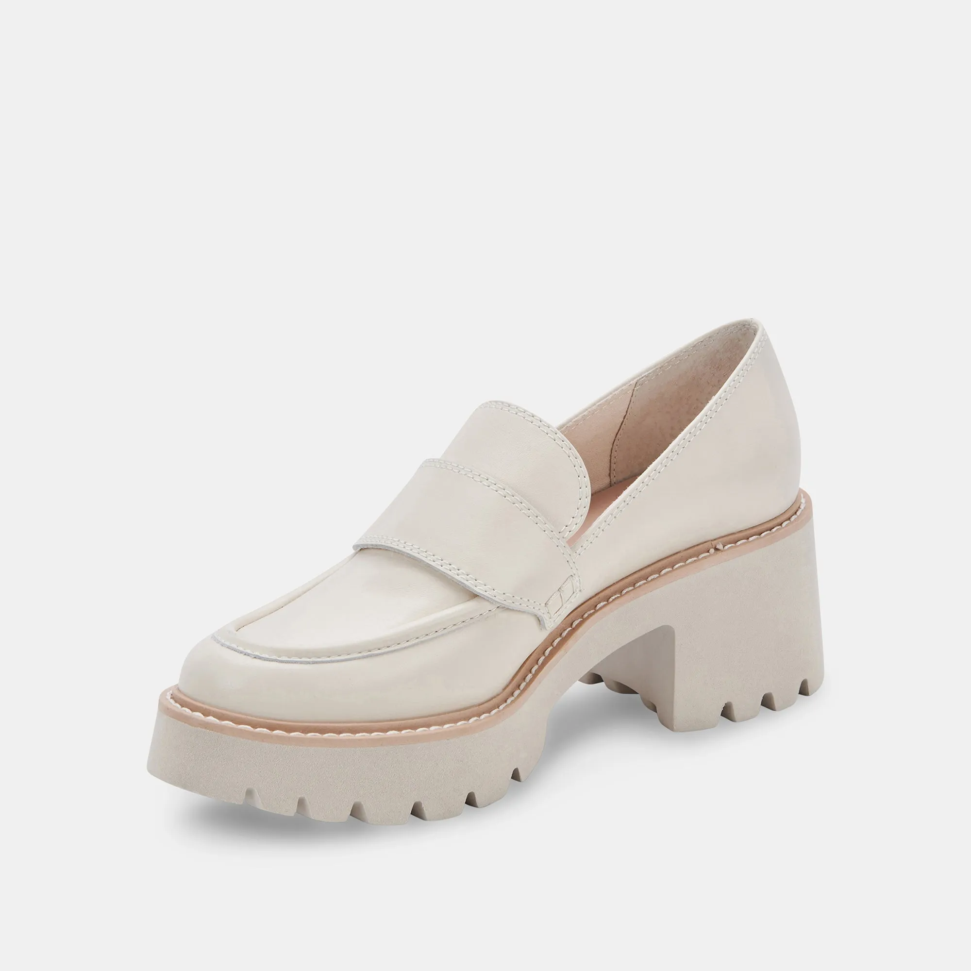 HALONA LOAFERS IVORY LEATHER - re:vita Tuxedo With Loafers