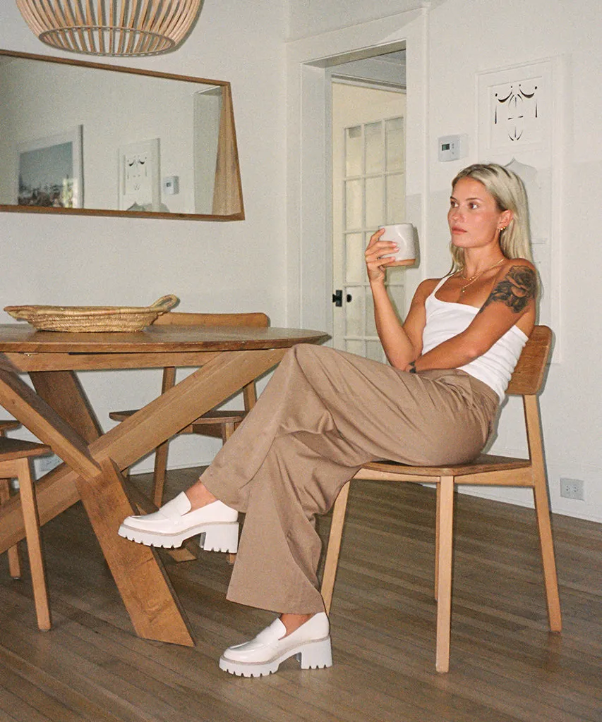 HALONA LOAFERS IVORY LEATHER - re:vita Florsheim Shoes Penny Loafers