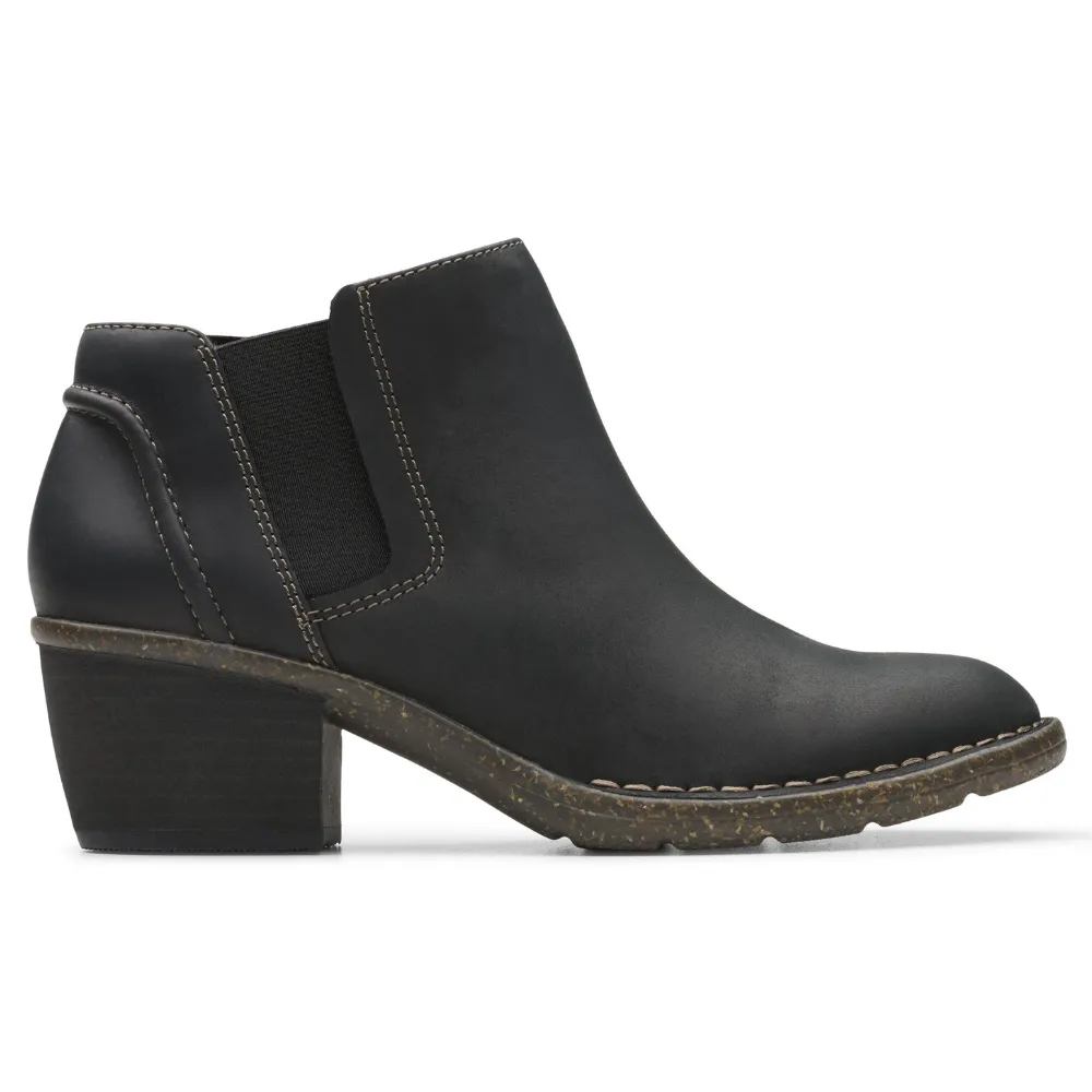 Clarks Kastela Lo Black Leather Boot (Women's) Cool Boots