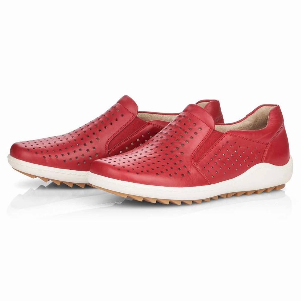 Slip On Tennis Shoe Slip On Slip On Slip On Slip On Walking Remonte Liv 21 Rosso Leather Shoe (Women's)