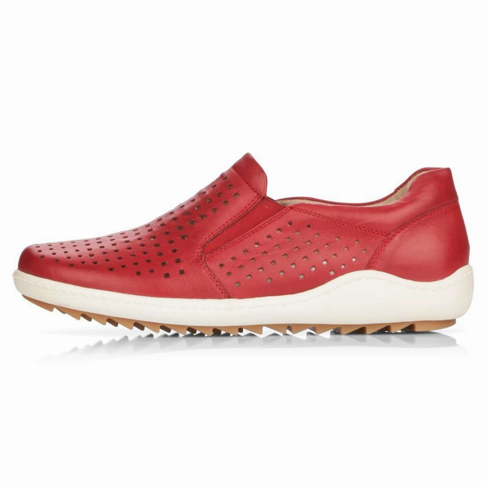 Remonte Liv 21 Rosso Leather Shoe (Women's) Bzees Slip On Sneakers