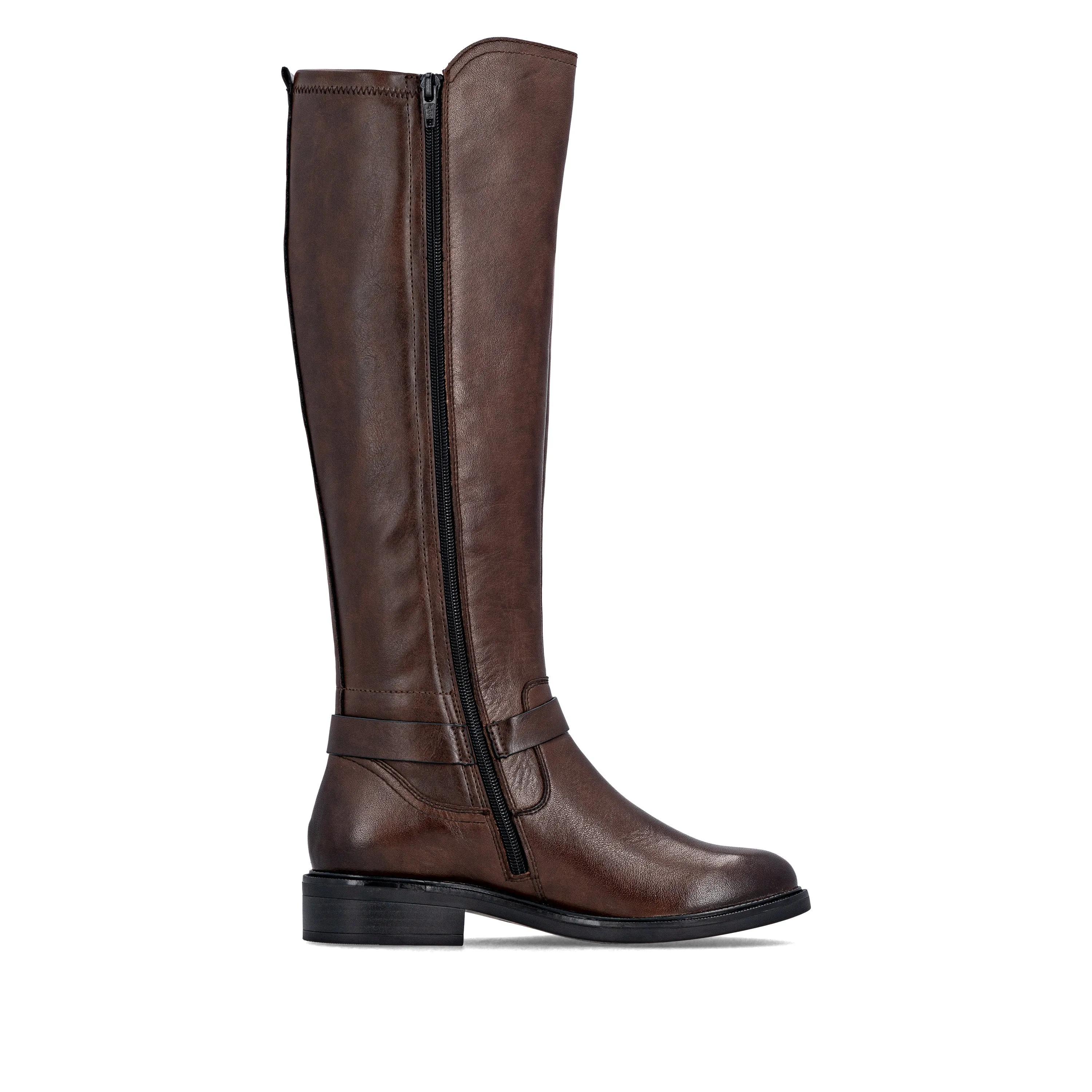 Foldover Boots D2W77-25 Dark Brown Tall Side Zip