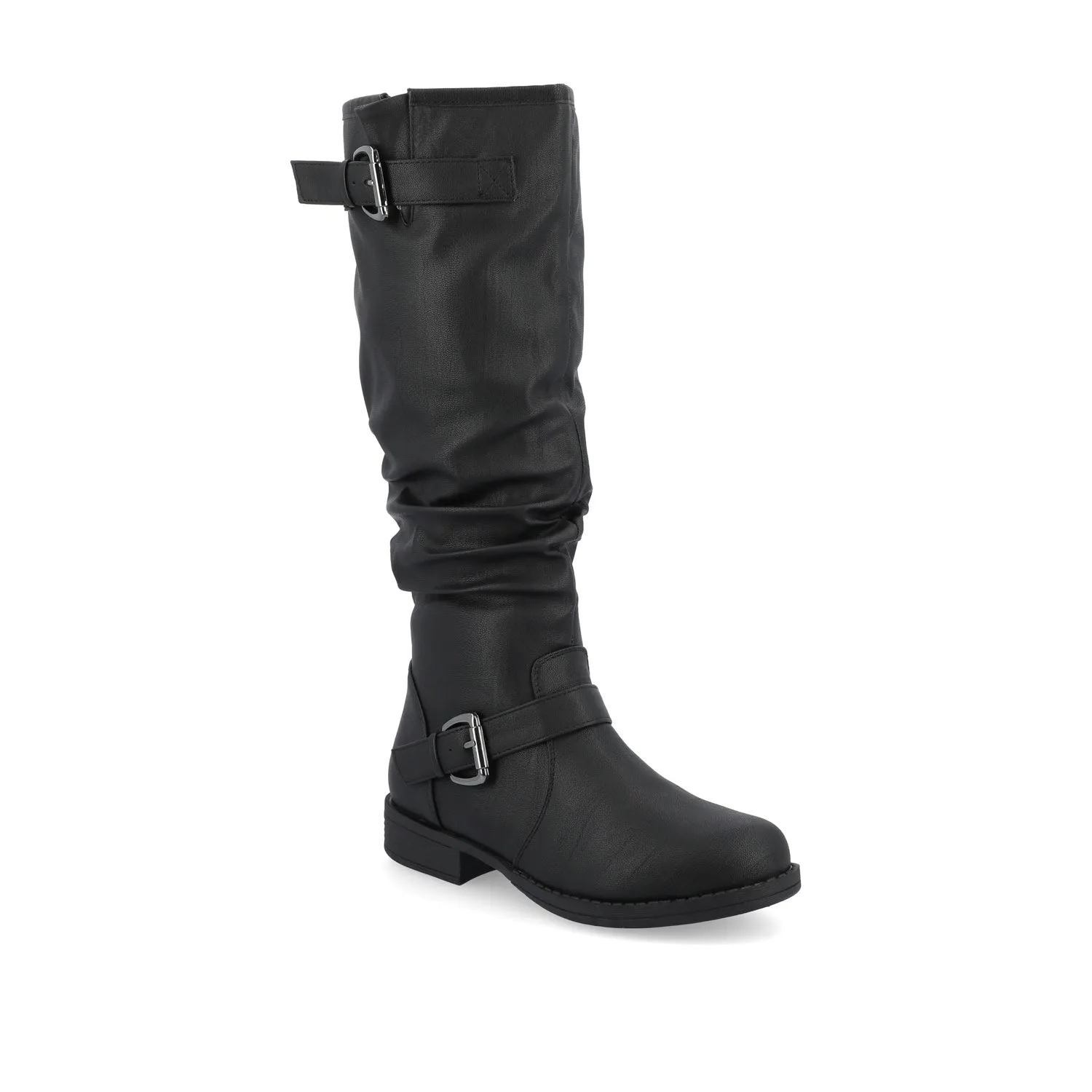 High Heel Knee Boots STORMY RIDING BOOTS IN VEGAN LEATHER