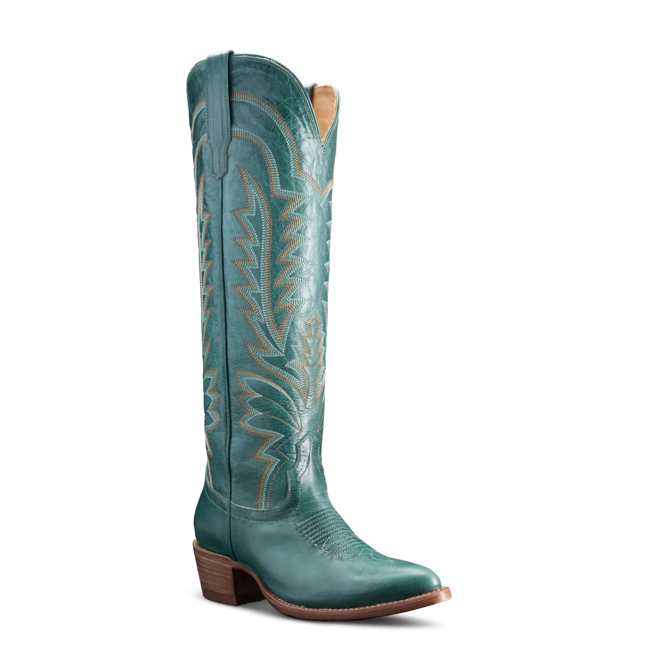 Tecovas Ladies The Abby Sagebrush Goat Leather Cowboy Boots 20029SBR Boots With Heels