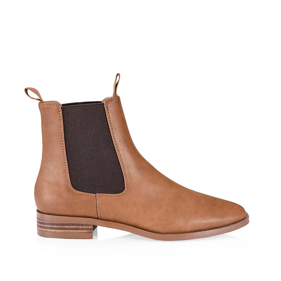 Harper Chelsea Boots - Tan Softee Brown Leather Cowgirl Boots