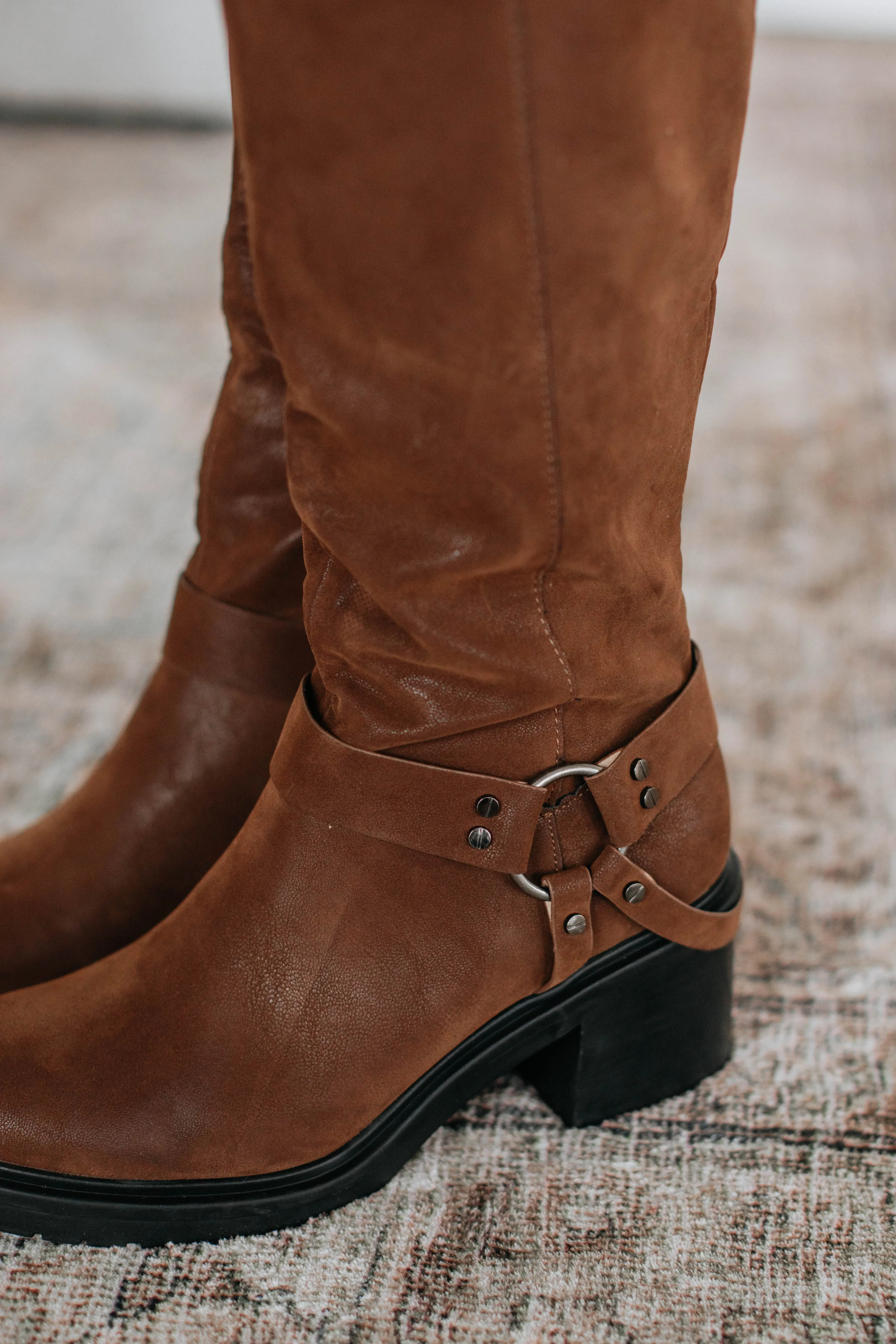 Square Toe Ostrich Boots Haven't You Heard Boots - Coffee