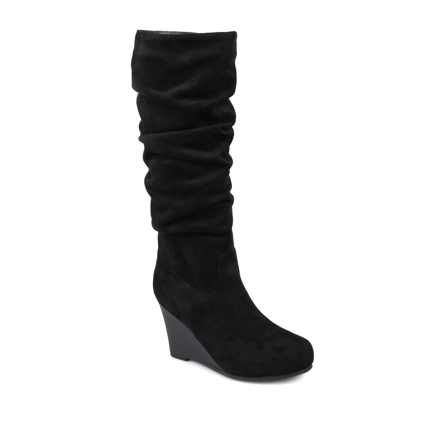 Black Leather Boots HAZE KNEE HIGH BOOTS IN WIDE
