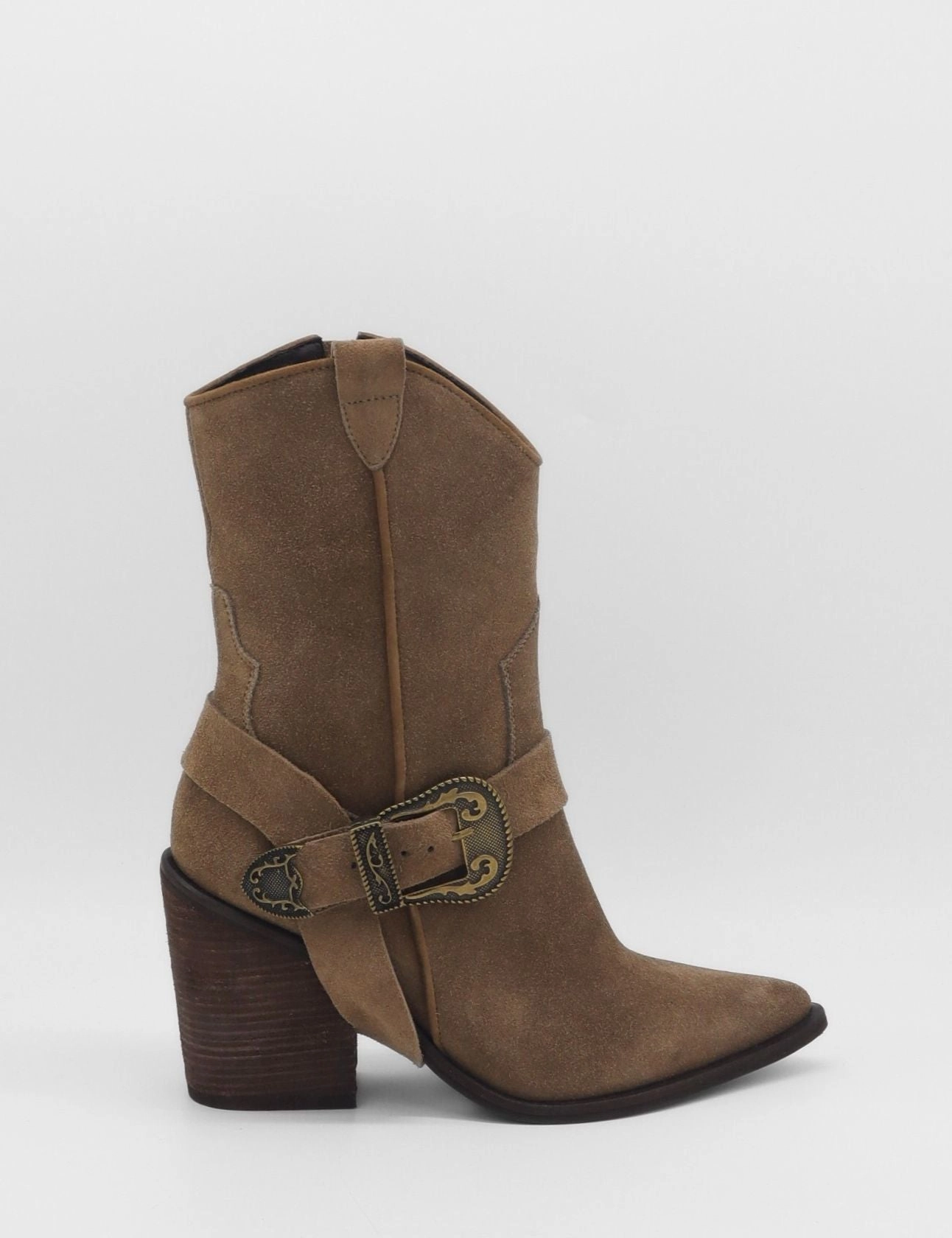 Fur And Boots Rodeo western boots in mocha suede womens shoes