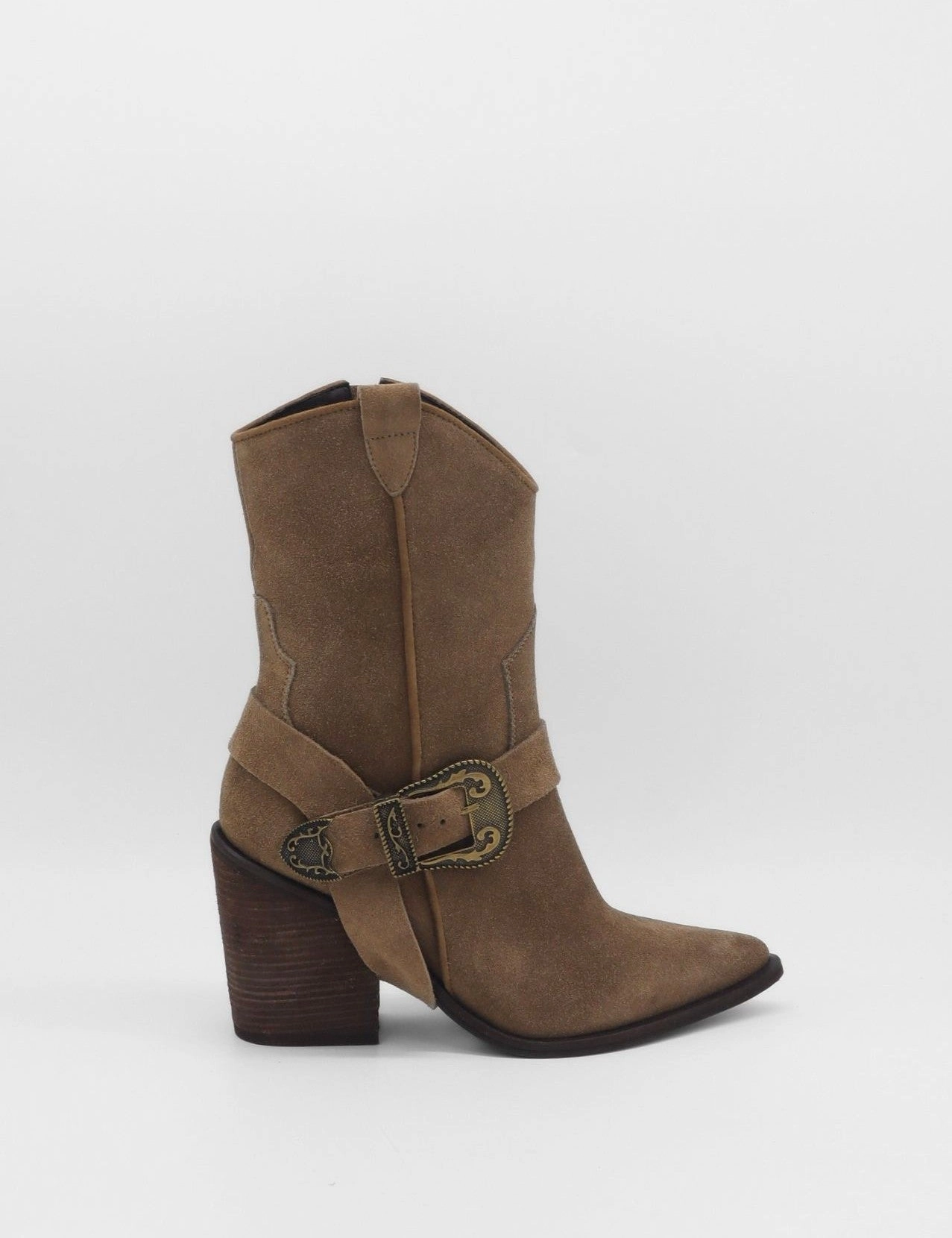 Rodeo western boots in mocha suede womens shoes Burgundy Heel Boots