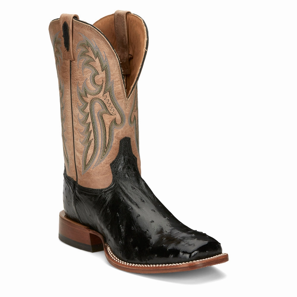 Real Western Boots Castillo 11 Inch Full Quill Ostrich Square Toe Cowboy Boots
