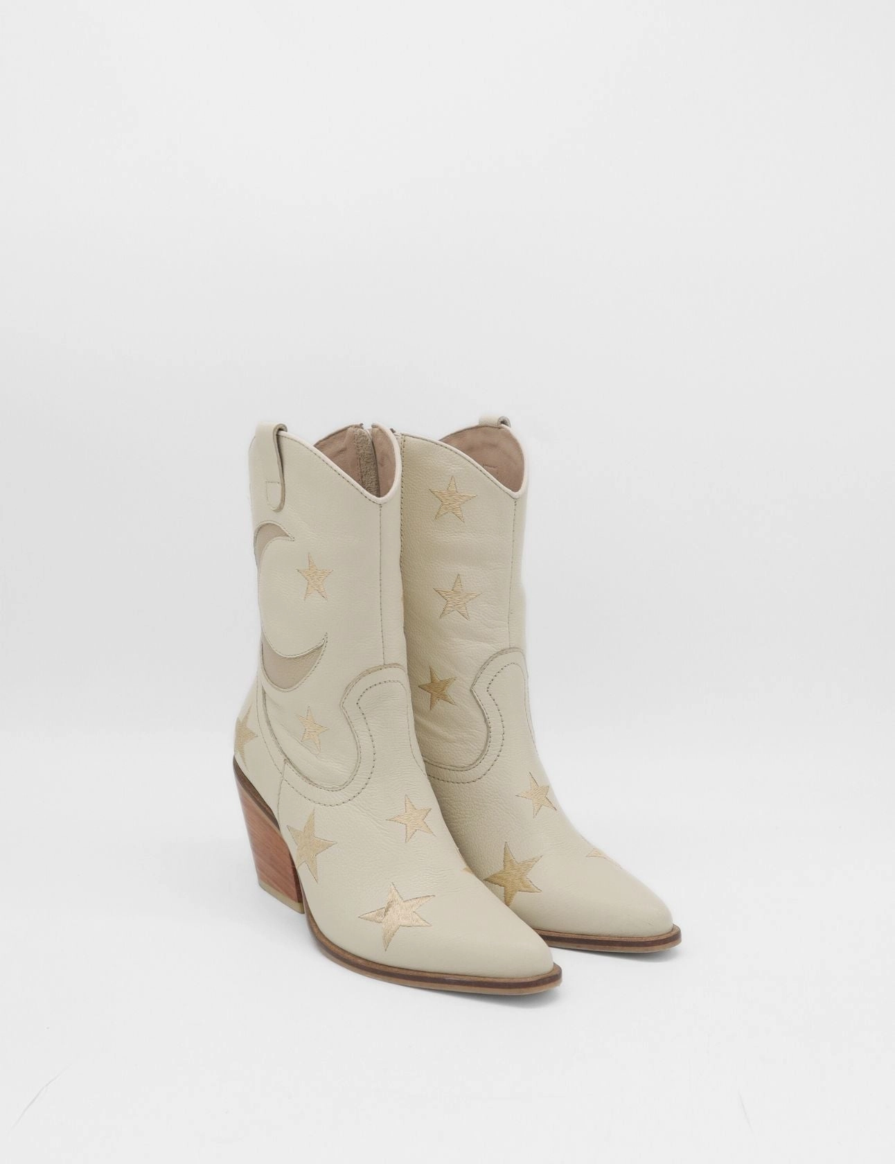 Moonlight western inspired cowboy boots in off white leather womens shoes Best Ankle Brace After Walking Boot