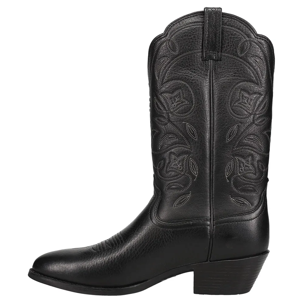 Heritage Embroidered Round Toe Cowboy Boots Short Western Boots