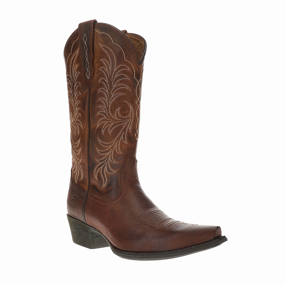 Heritage X Toe StretchFit Embroidered Pointed Toe Pull On Cowboy Boots Crepe Sole Boots