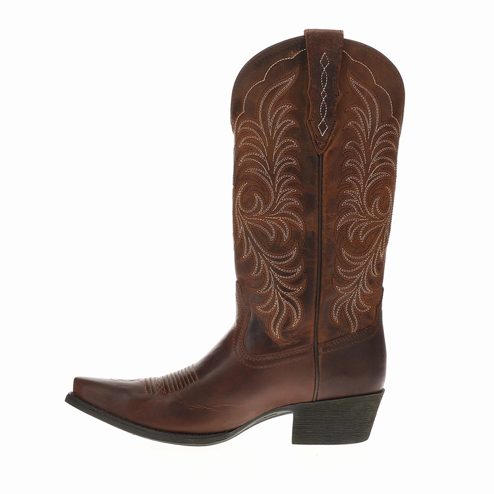 Heritage X Toe StretchFit Embroidered Pointed Toe Pull On Cowboy Boots Round Toe Work Boots