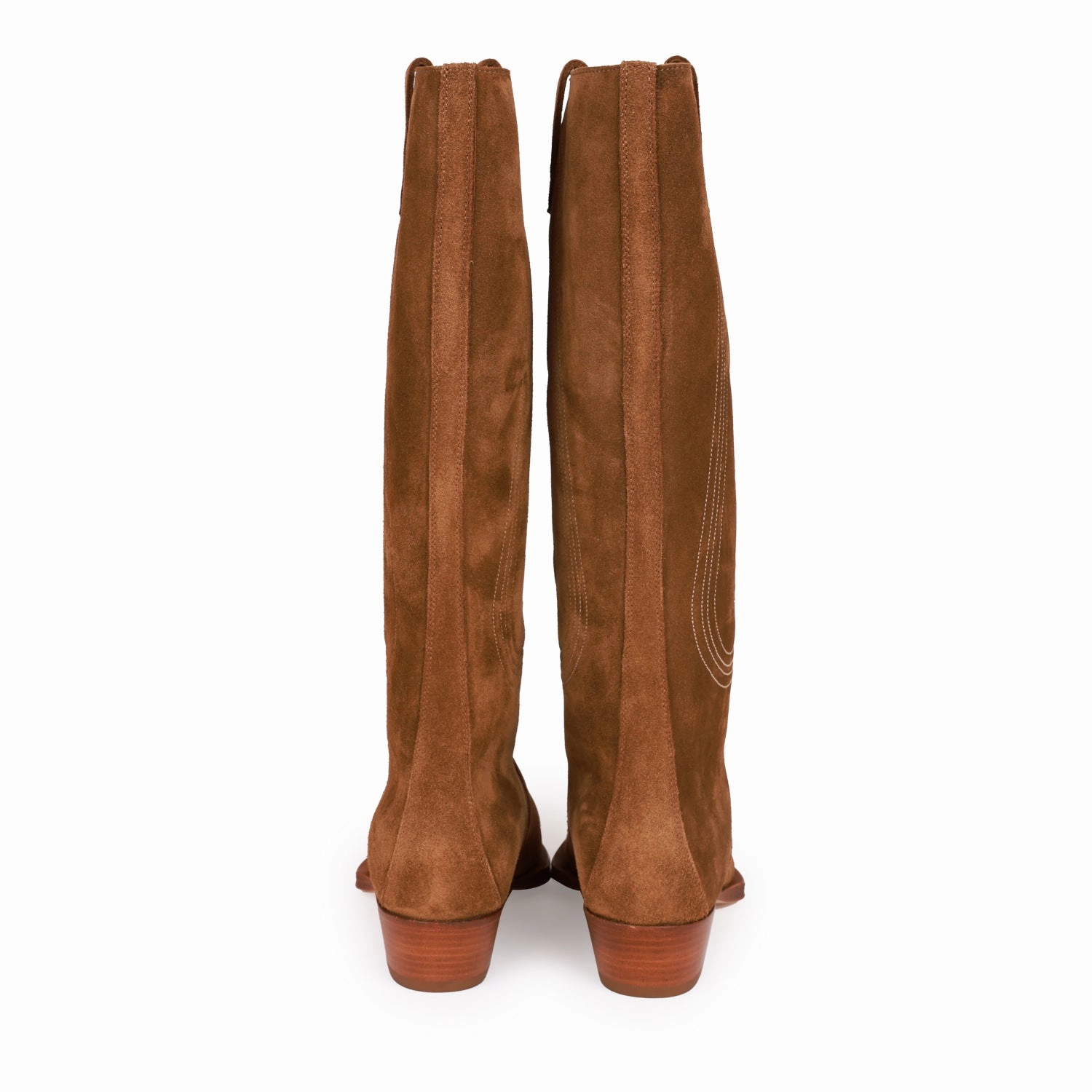 Hermes Brown Suede Calfskin "Folk 35" Cowboy Boots 36.5 Size 11 Western Boots