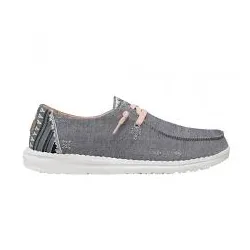 Hey Dude Ladies Wendy Boho Grey Shoes 121413238 Grey Tennis Shoes
