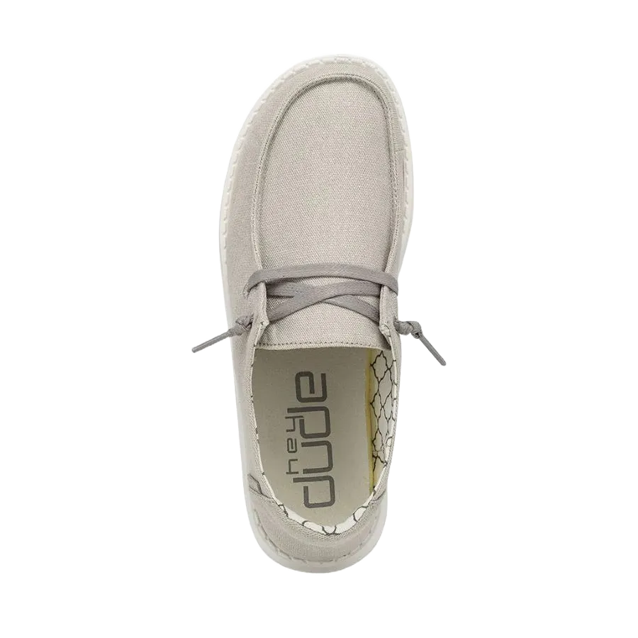 Tennis Shoes Size 9 Hey Dude Ladies Wendy Canvas Sparkling Pearl Grey Shoes 121413312