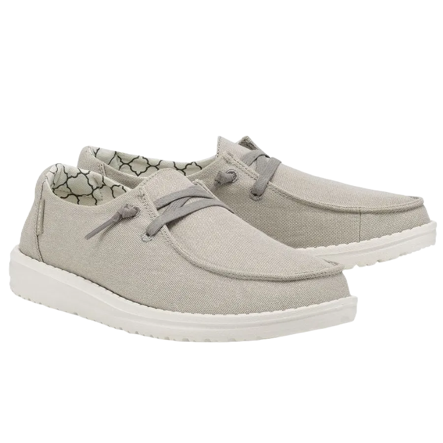 Lebron James Tennis Shoe Hey Dude Ladies Wendy Canvas Sparkling Pearl Grey Shoes 121413312