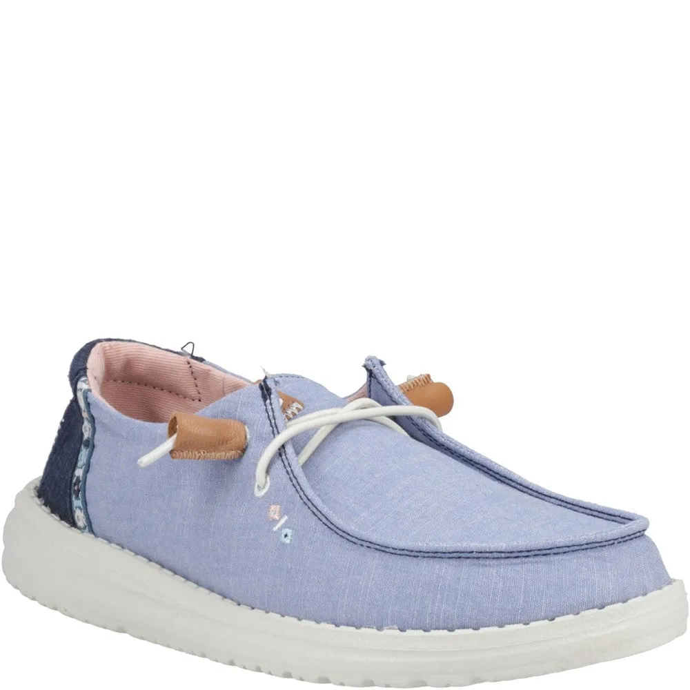 HEYDUDE Wendy Chambray Boho Shoe Best Casual Slip On Shoes