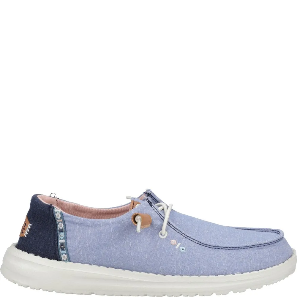 HEYDUDE Wendy Chambray Boho Shoe Slip On Outdoor Slippers