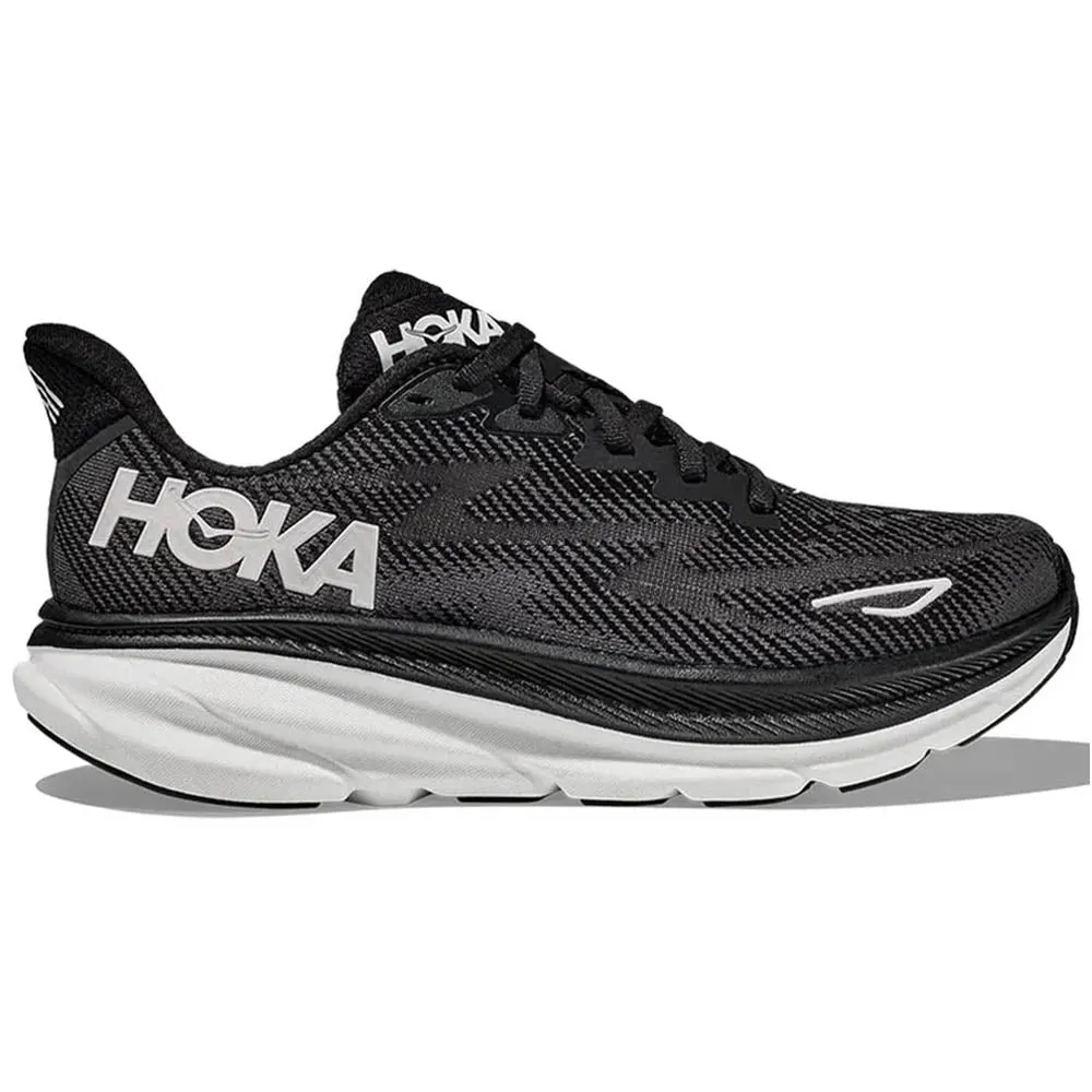 Shoes Dupes Women's Hoka Clifton 9, Black/White, 11 B Medium