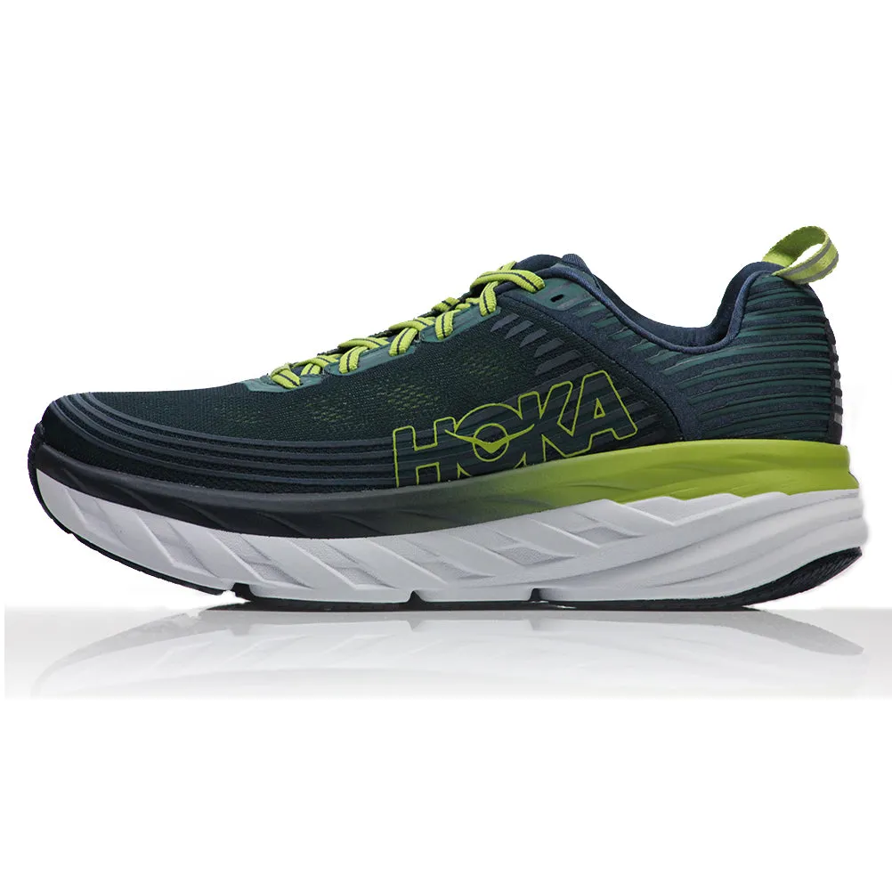 Hoka One One Bondi 6 Men's Running Shoe - Deep Teal/Green Oasis Best Running Shoe For Flat Feet