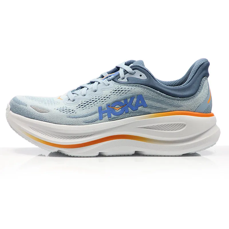 Hoka One One Bondi 9 Men's 2E Wide Fit Running Shoe - Drizzle/Downpour 8mm Drop Running Shoes