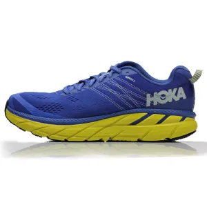 Best Barefoot Running Shoe Hoka One One Clifton 6 Men's Running Shoe 2E Wide Fit - Nebulas Blue/Lemon