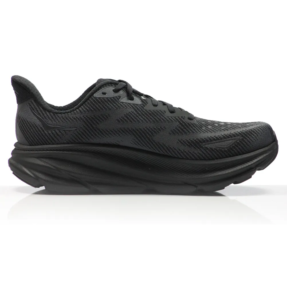 Hoka One One Clifton 9 Men's Running Shoe - Black/Black Cushioned Trail Running Shoes