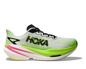 HOKA Women's Mach X 3 - WHITE / NEON LIME Best Training Shoe