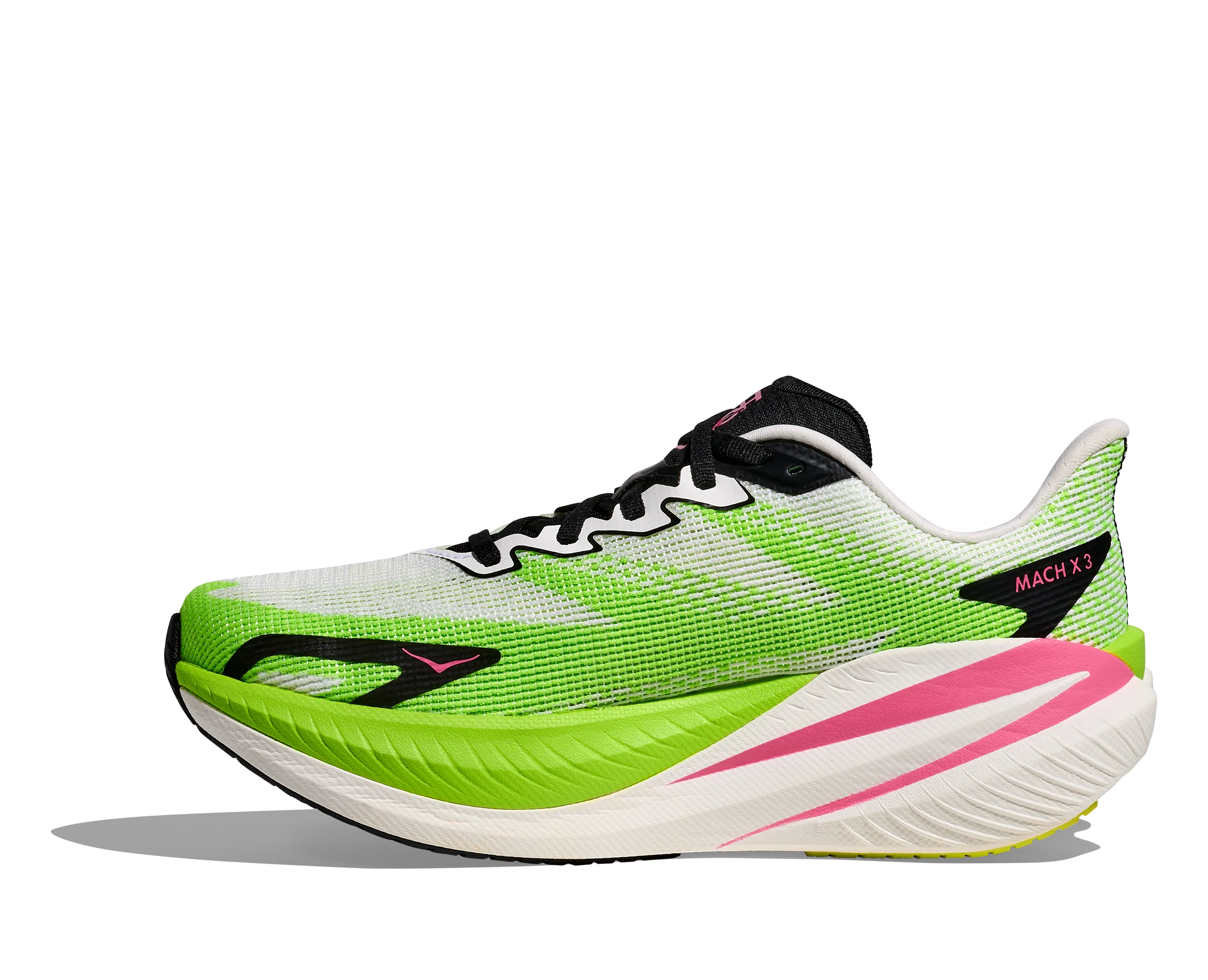 HOKA Women's Mach X 3 - WHITE / NEON LIME Cross Training Shoes Vs Running