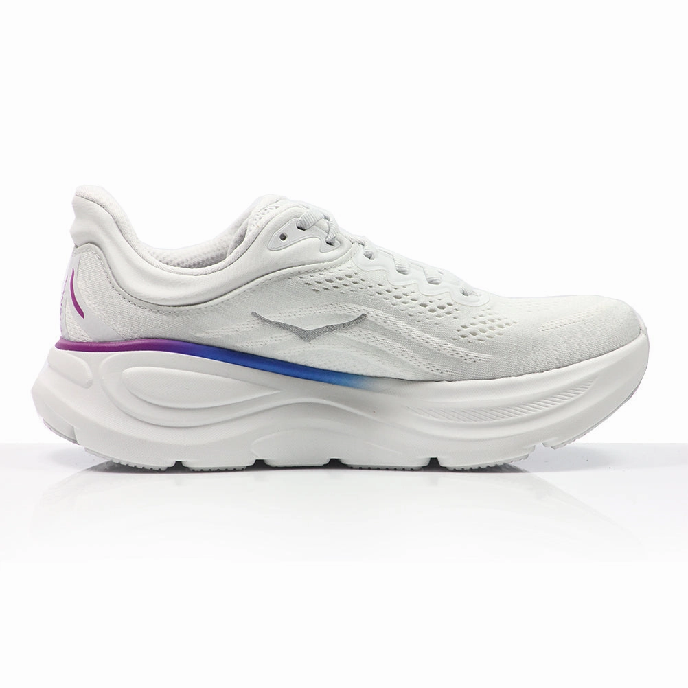 Hoka One One Bondi 9 Women's Wide Fit Running Shoe - Cosmic Grey/White Shoes For Marathon Running