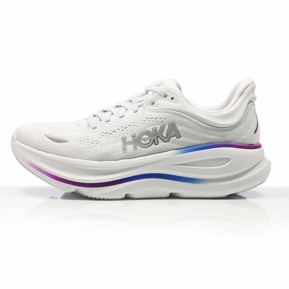 Hoka One One Bondi 9 Women's Wide Fit Running Shoe - Cosmic Grey/White Augusta Ga