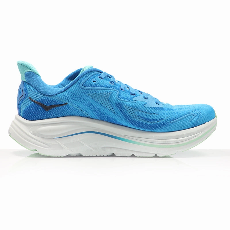 Best Shoes Knee Pain Hoka One One Clifton 10 2E Wide Fit Men's Running Shoe - Hoka Blue/Skyward Blue