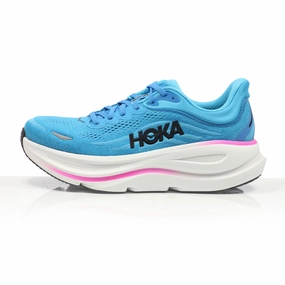 Underpronation Shoes Hoka One One Bondi 9 Women's Running Shoe - Skyward Blue/Neon Fuchsia