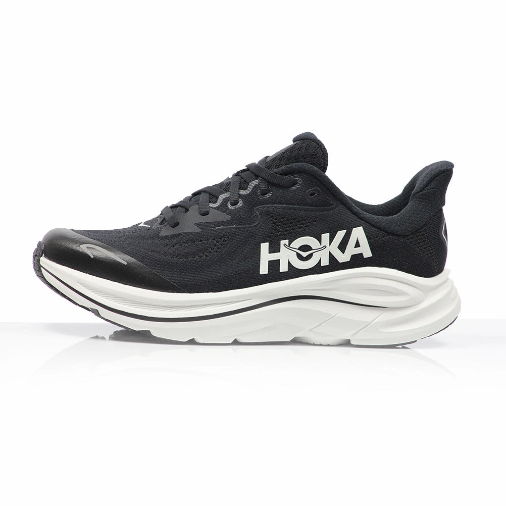 Best Shoes For Travel Hoka One One Clifton 10 Junior Running Shoe - Black/White
