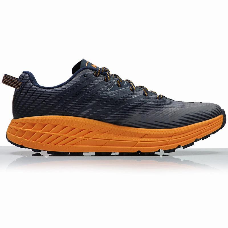 Hoka One One Speedgoat 4 Men's Trail Shoe - Black Iris/Bright Marigold Wide Feet Running Shoes
