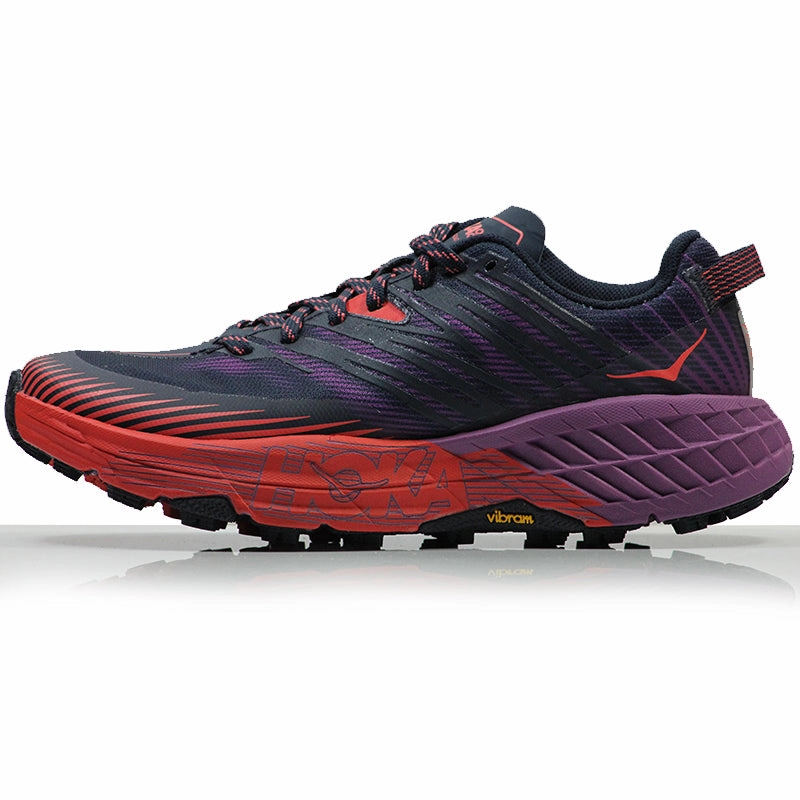 Hoka One One Speedgoat 4 Women's Trail Shoe - Outer Space/Hot Coral Shoes For Heel Spurs