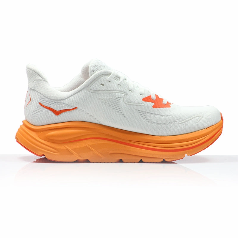 Hoka One One Clifton 10 Women's Running Shoe - Frost/Orange Zest Best Shoes For Diabetics