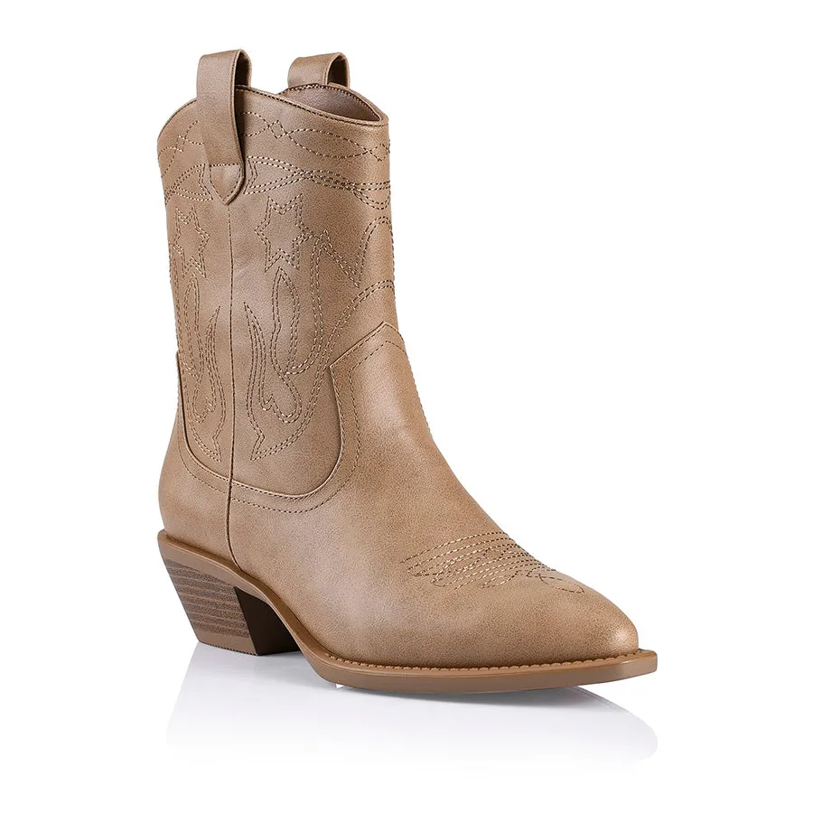 Howdy Cowboy Boots - Biscuit Softee Ariat Roper Boots