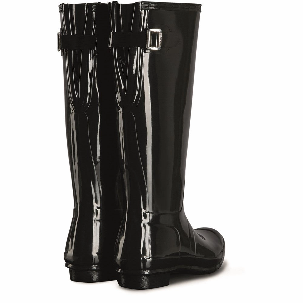 Hunter Tall Back Adjustable Gloss Wellington Boots Hunter Winter Boots
