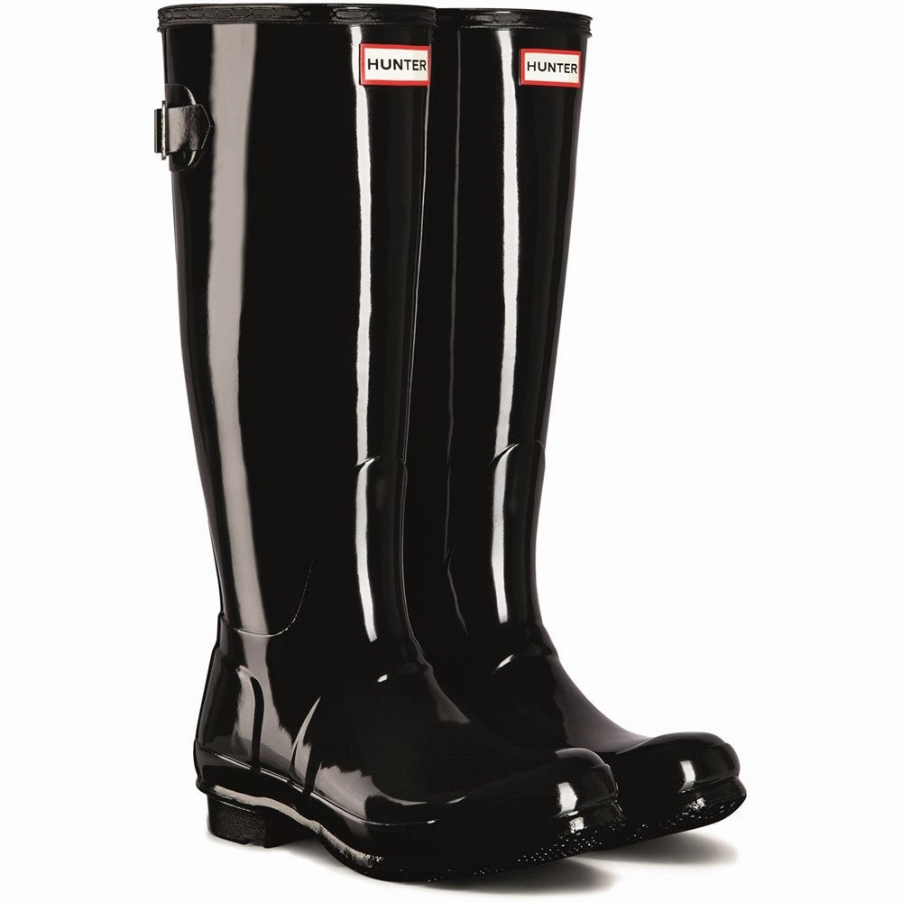 Hunter Tall Back Adjustable Gloss Wellington Boots
