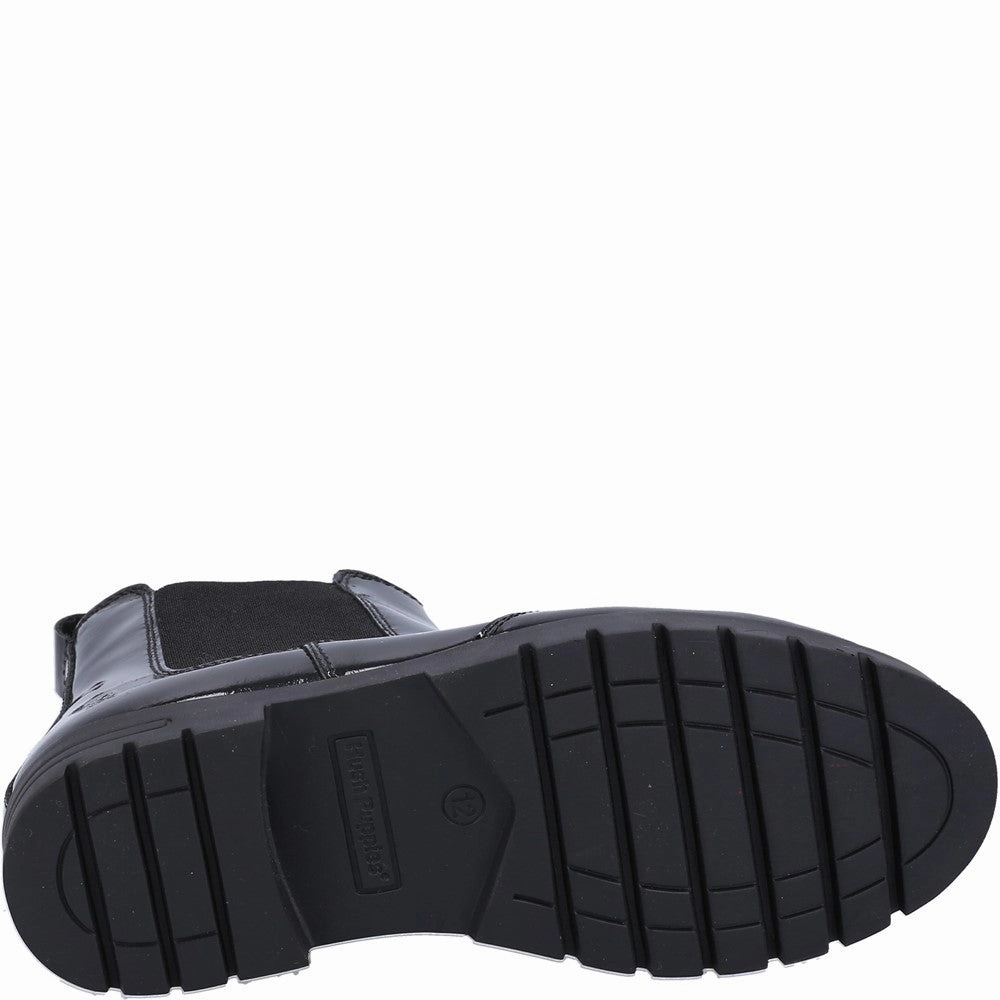 Hush Puppies Laura Patent Junior School Boots Light Cowboy Boots