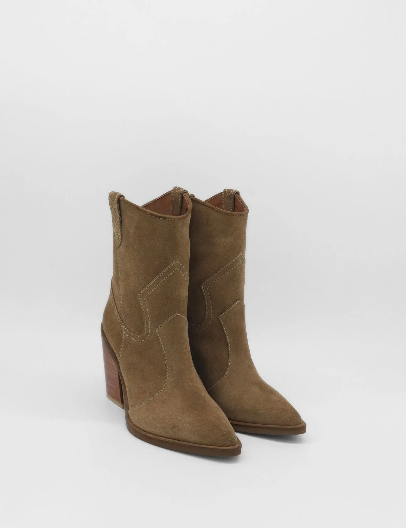 Guidi Boots Strength western cowboy boots in mocha suede leather womens shoes