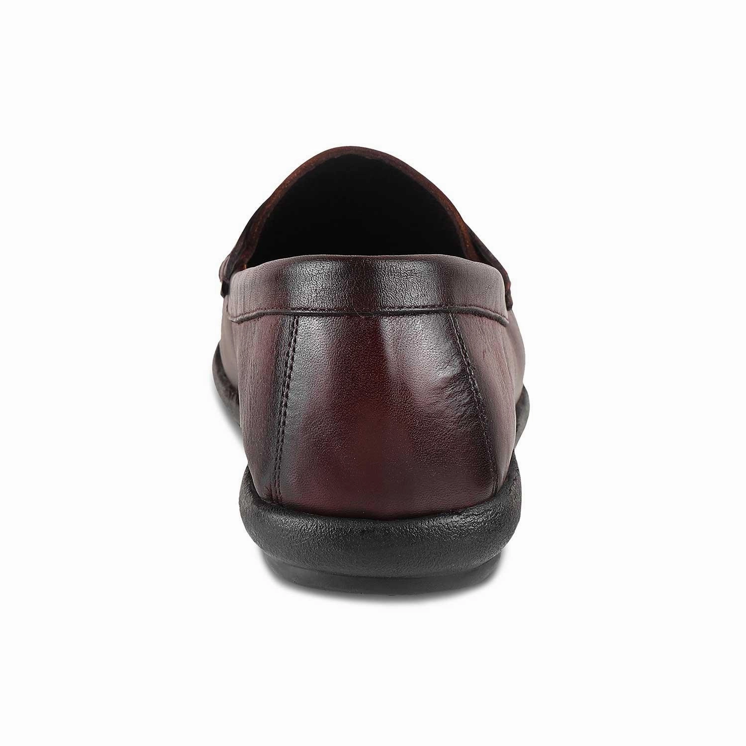 The Argento Brown Men's Leather Loafers Tresmode Loafers Extra Wide