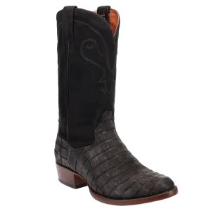 Dan Post Men's Alvis Black Caiman Leather Western Boot DP3100 Knee High Rain Boots