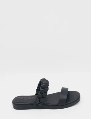 Tripoli slip on braided sandals in black leather womens shoes Women Casual Fashion Rhinestone Slip On Loafers