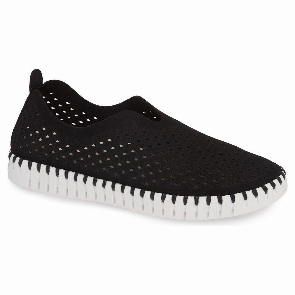 Clark Slip On Shoes Ilse Jacobsen Women's Tulip 139 Black Perforated