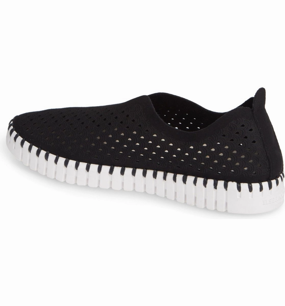 Ilse Jacobsen Women's Tulip 139 Black Perforated Platform Slip On Shoes